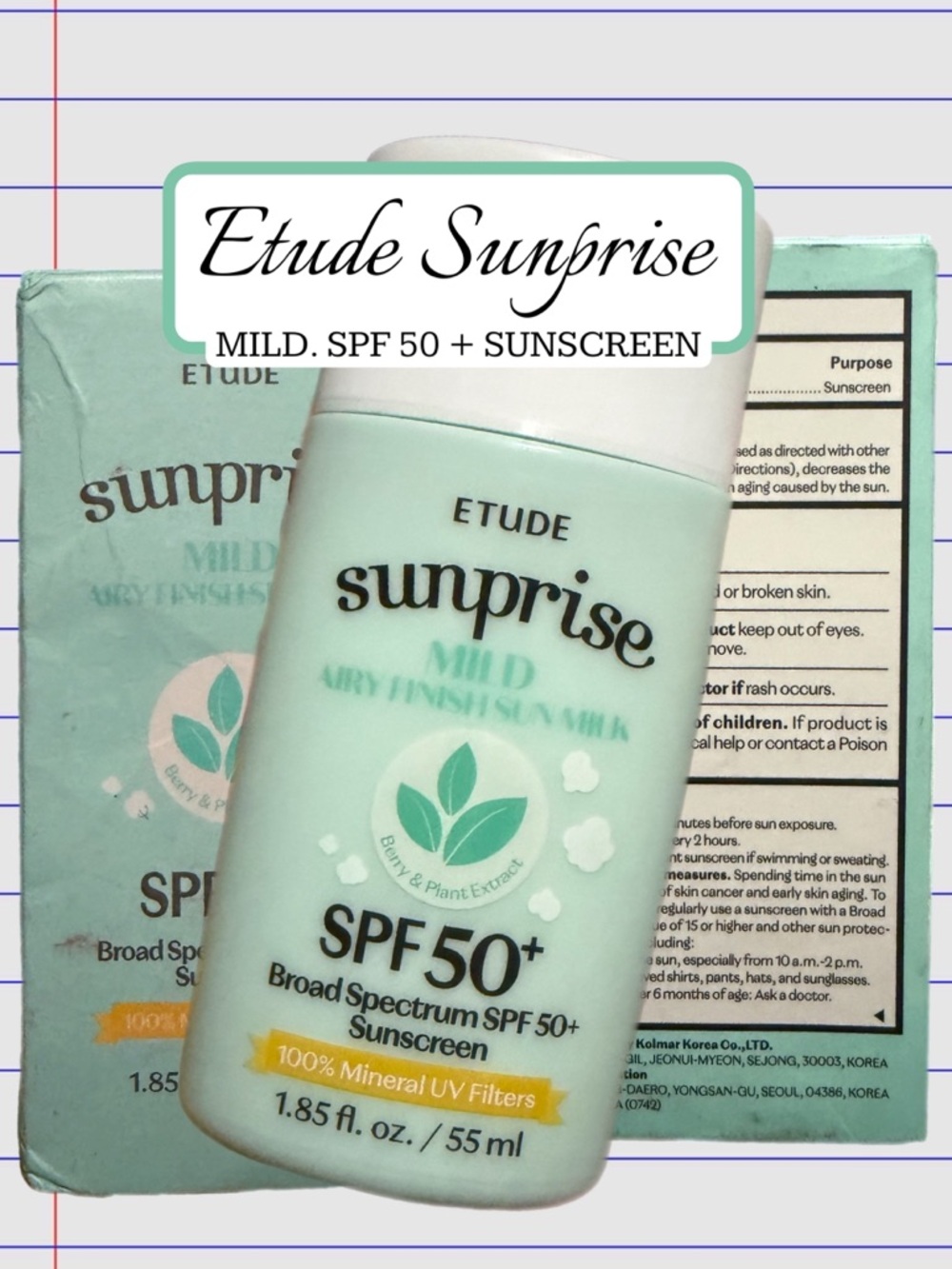 Sunprise Mild SPF50+ Broad Spectrum Sunscreen - Mint